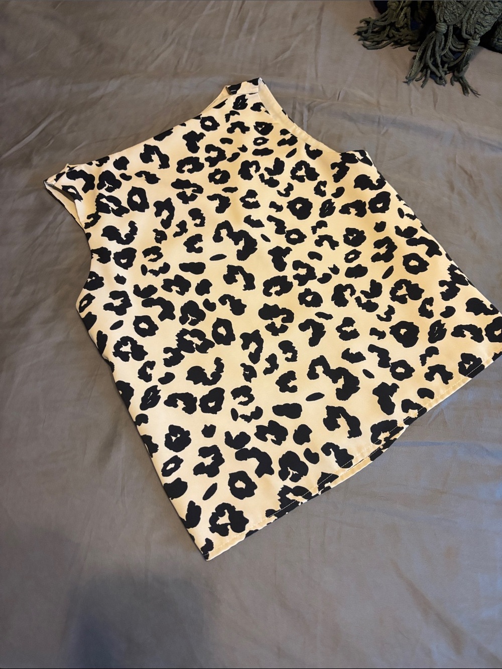 Abercrombie & Fitch Cream and Black Leopard Print Camisole